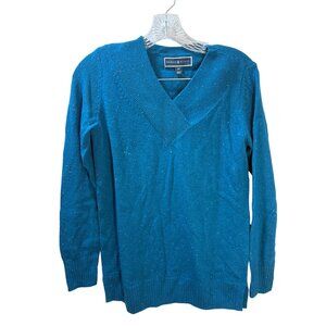 Karen Scott Womens XS Teal V-Neck Sweater